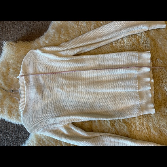 AUTHENTIC BEBE pre-owned LOGO LONG Sleeve white SWEATER TOP SIZE M - Picture 8 of 9